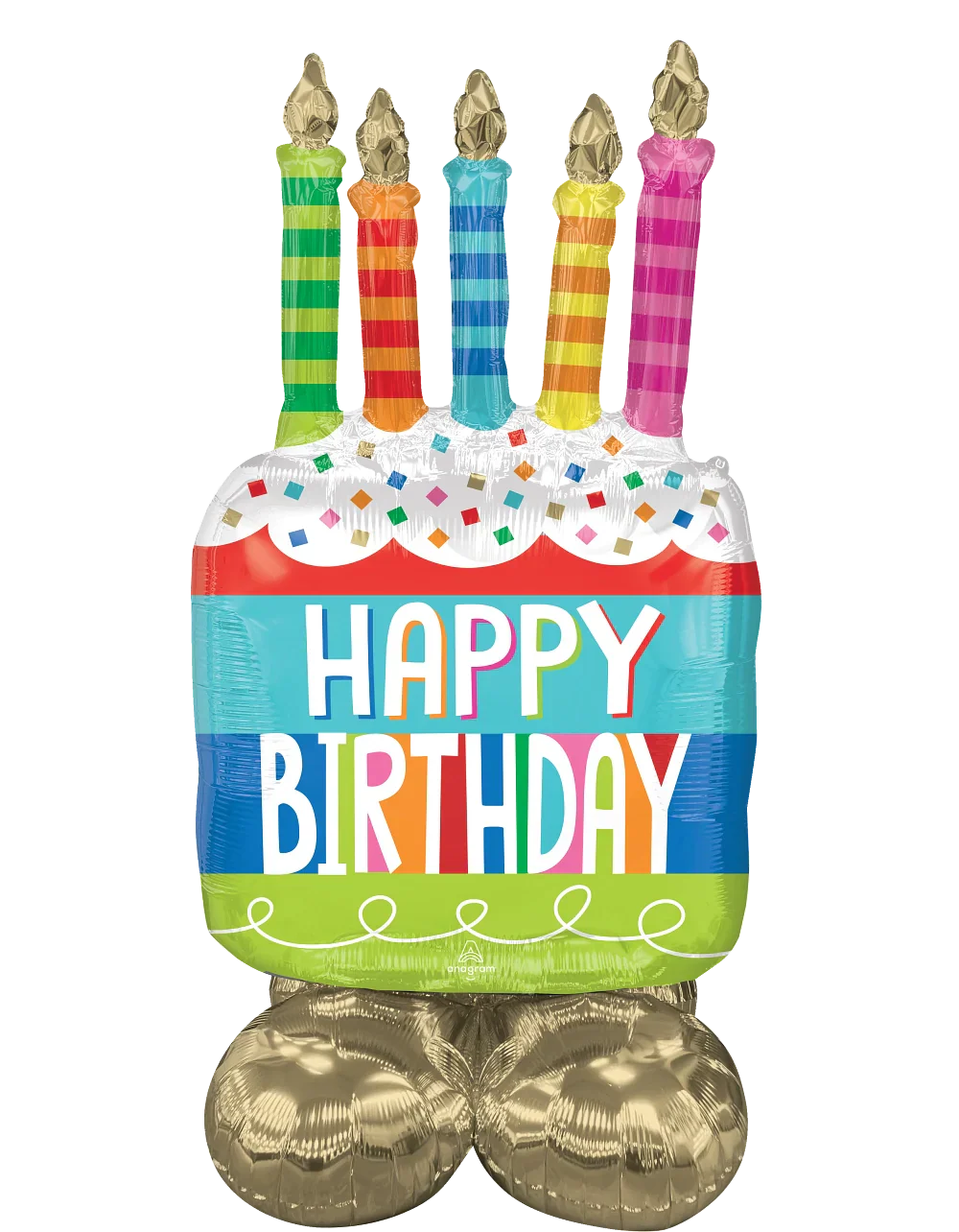 49" Consumer Inflatable AirLoonz Make A Wish Happy Birthday Foil Balloon
