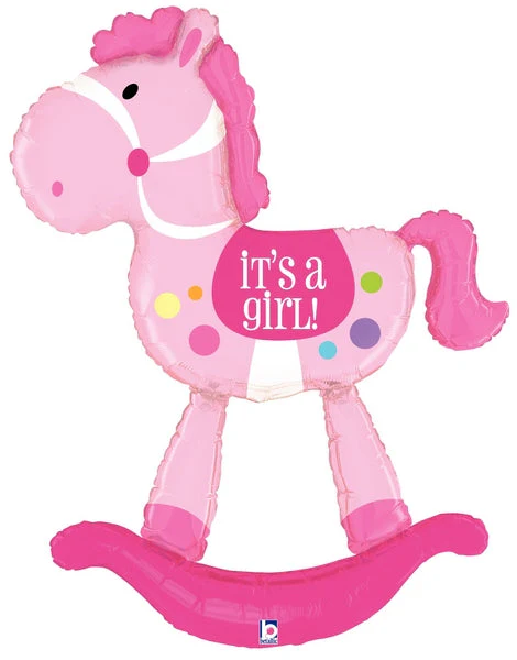 5 Foot (two pre-attached balloons) Rocking Horse Girl