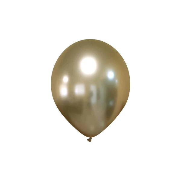 5" Cattex Titanium (Chrome/Mirror) Light Gold Latex Balloons (100 Per Bag)
