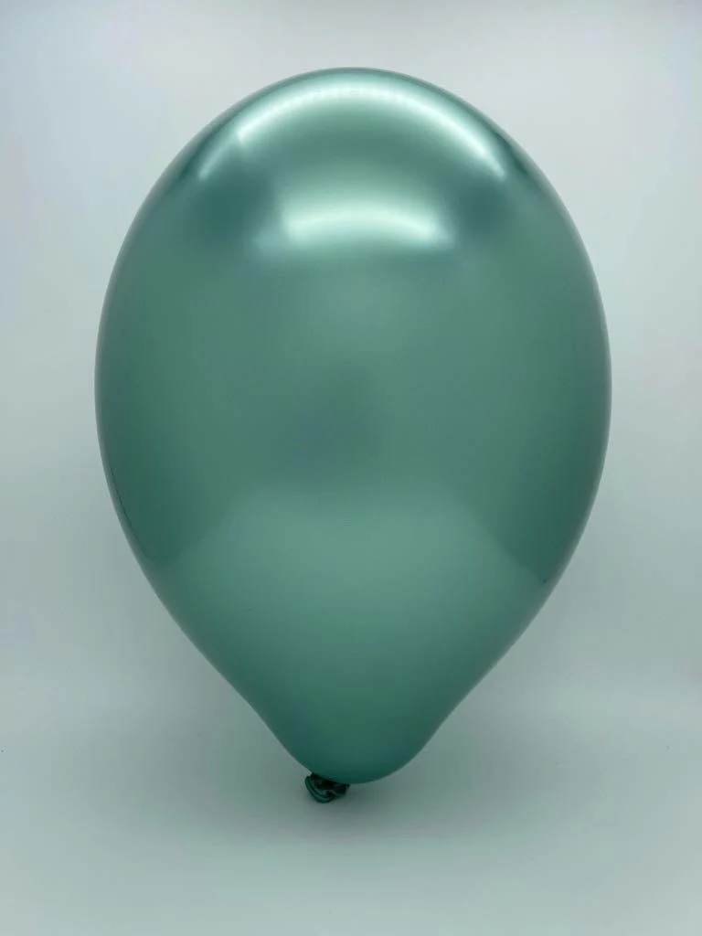 5" Cattex Titanium (Chrome/Mirror) Tiffany Formally Light Green Latex Balloons (100 Per Bag) - Image 2