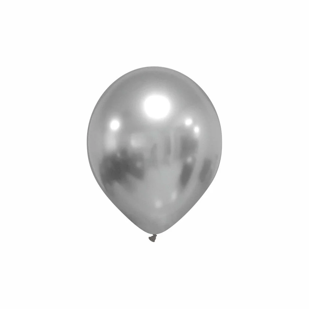 5" Cattex Titanium (Chrome/Mirror) Platinum Latex Balloons (100 Per Bag)