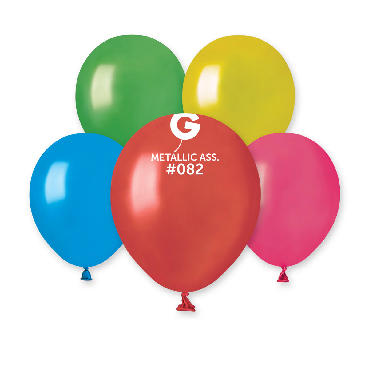 5" Gemar Latex Balloons (Bag of 100) Metallic Assorted