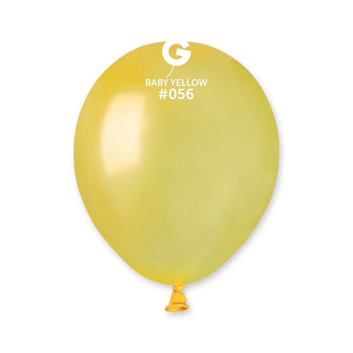5" Gemar Latex Balloons (Bag of 100) Metallic Baby Yellow
