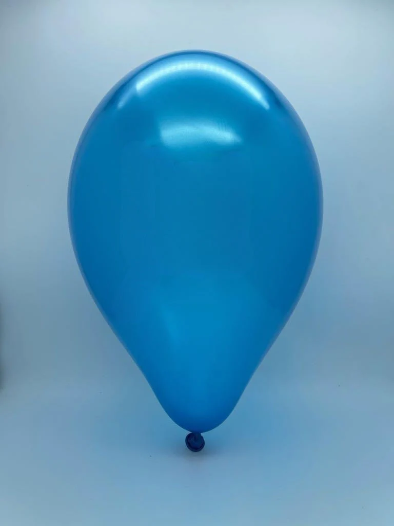 5" Gemar Latex Balloons (Bag of 100) Metallic Blue - Image 2