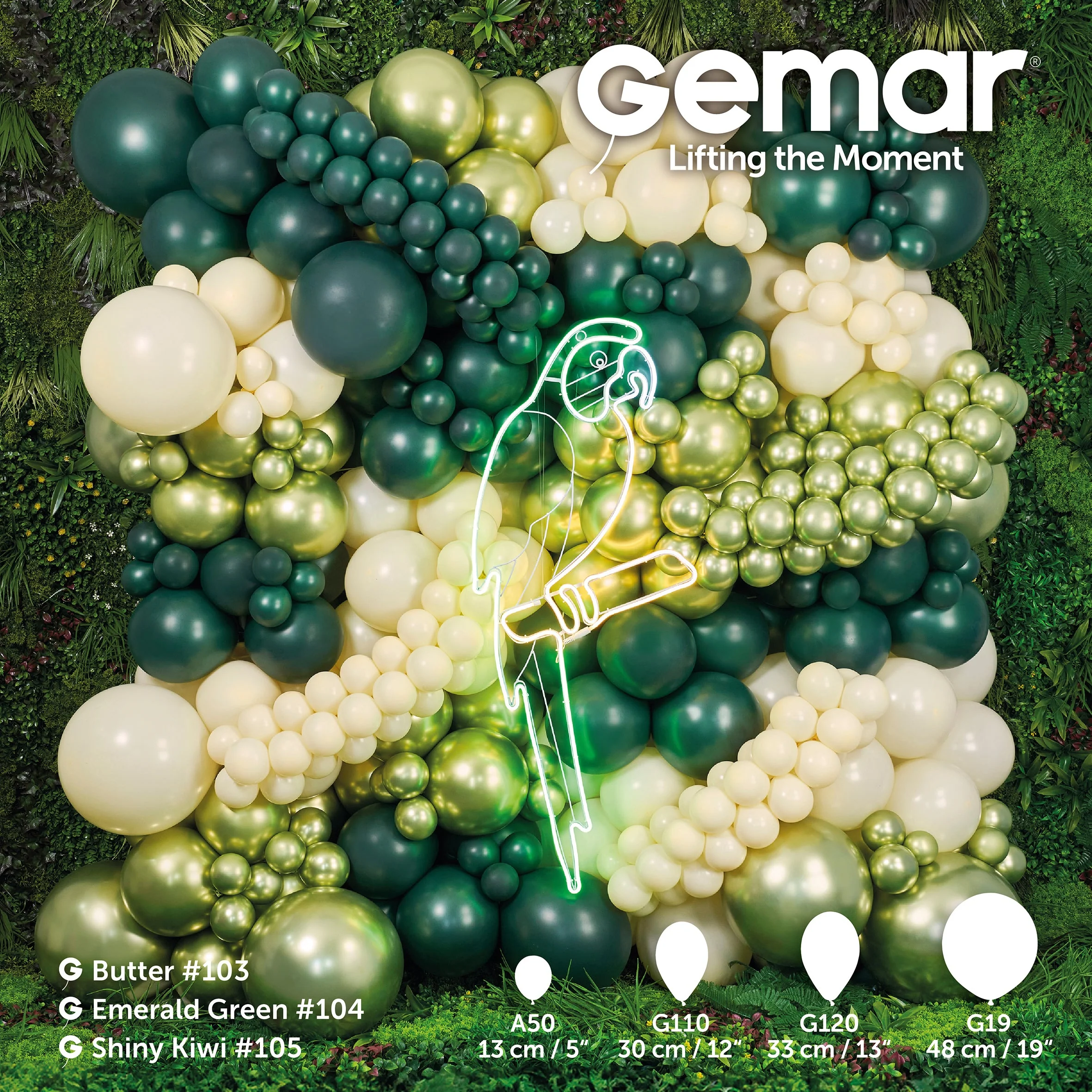 5" Gemar Latex Balloons (Bag of 50) Standard Shiny Kiwi Green - Image 5