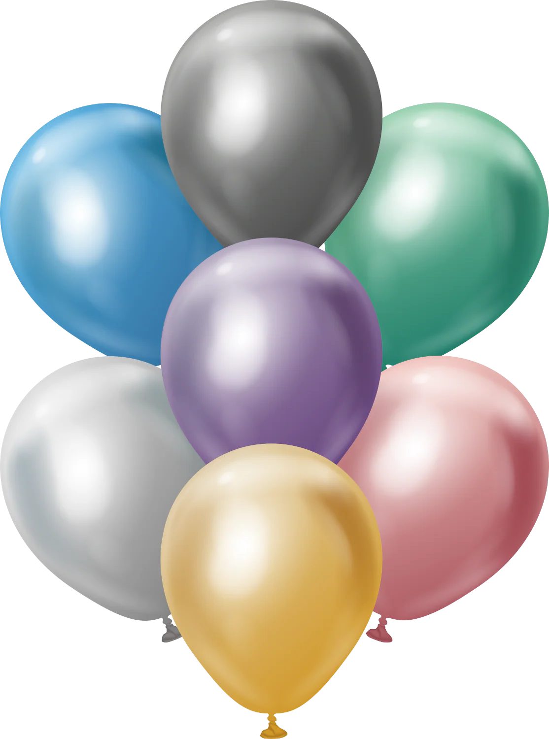 5" Kalisan Latex Balloons Mirror Assorted (50 Per Bag)