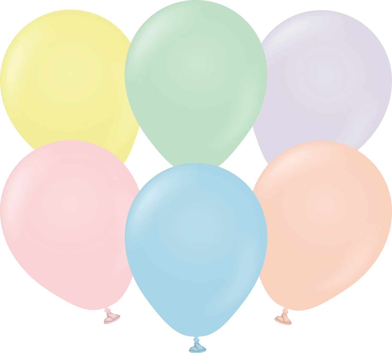 5" Kalisan Latex Balloons Pastel Matte Macaron Assortment (50 Per Bag)