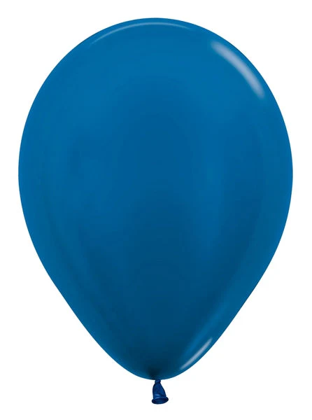5" Latex Balloons (100 Per Bag) Metallic/Pearl Blue Sempertex/Betallatex