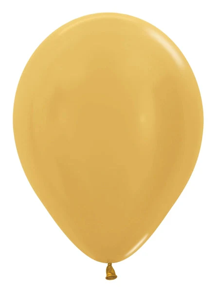 5" Latex Balloons (100 Per Bag) Metallic/Pearl Gold Sempertex/Betallatex