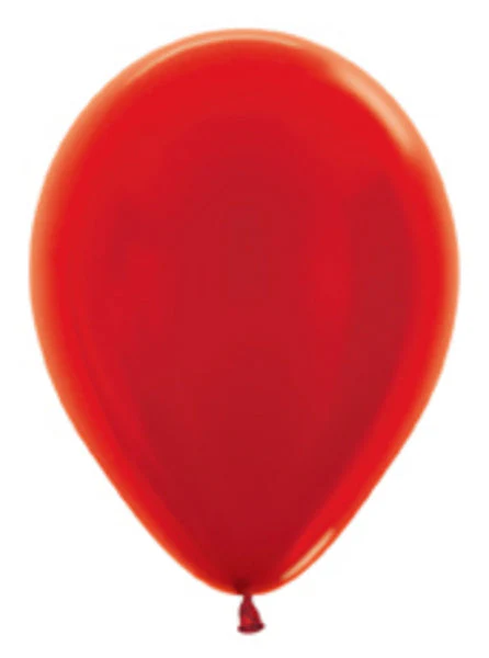 5" Latex Balloons (100 Per Bag) Metallic/Pearl Red Sempertex/Betallatex
