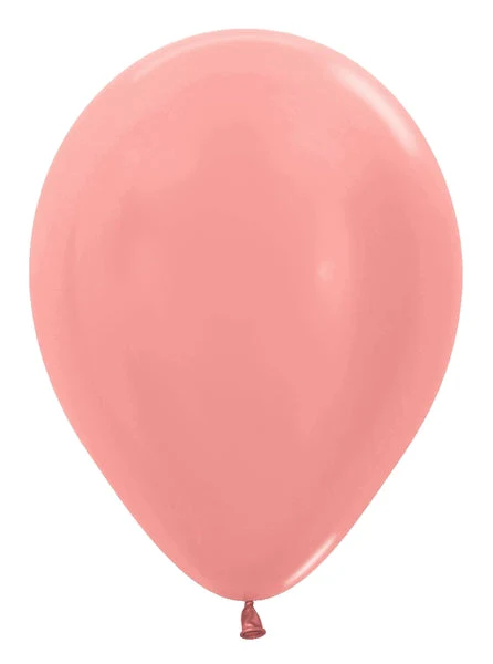 5" Latex Balloons (100 Per Bag) Metallic/Pearl Rose Gold Sempertex/Betallatex