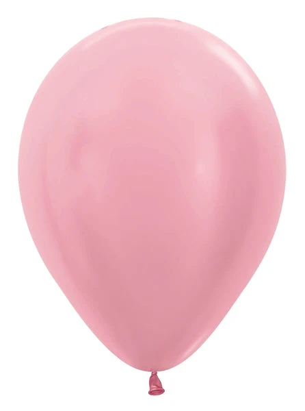 5" Latex Balloons (100 Per Bag) Metallic/Pearl Pink Sempertex/Betallatex