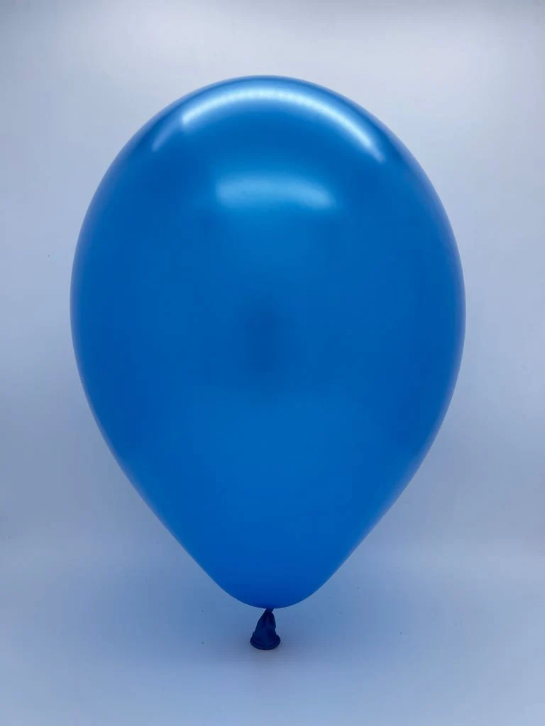 5" Metallic Blue Decomex Latex Balloons (100 Per Bag) - Image 2