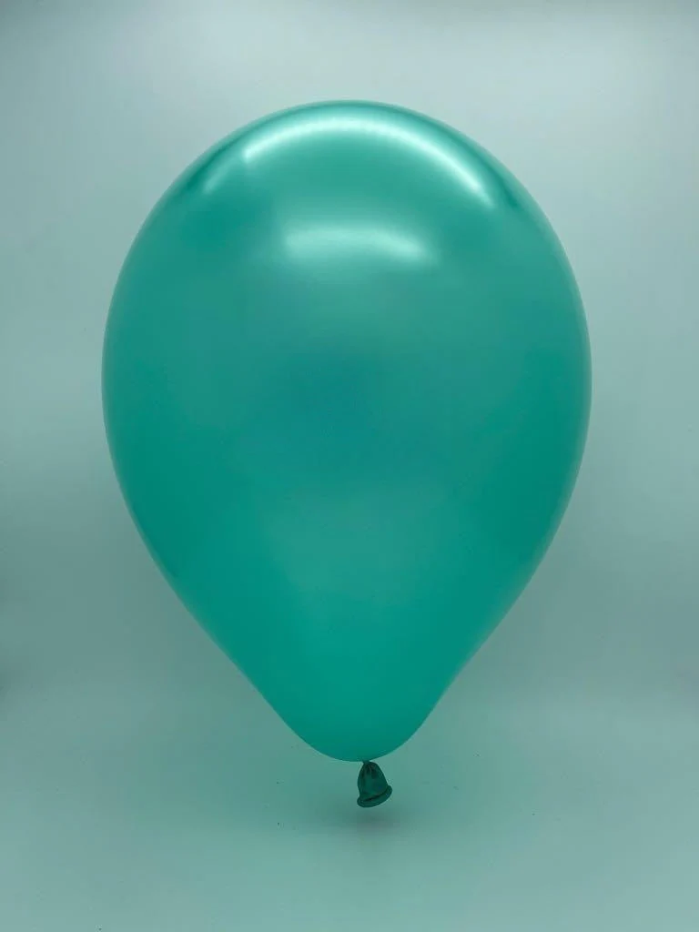 5" Metallic Mint Green Decomex Latex Balloons (100 Per Bag) - Image 2