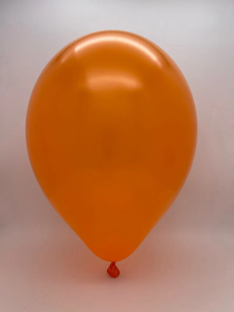 5" Metallic Orange Decomex Latex Balloons (100 Per Bag) - Image 2