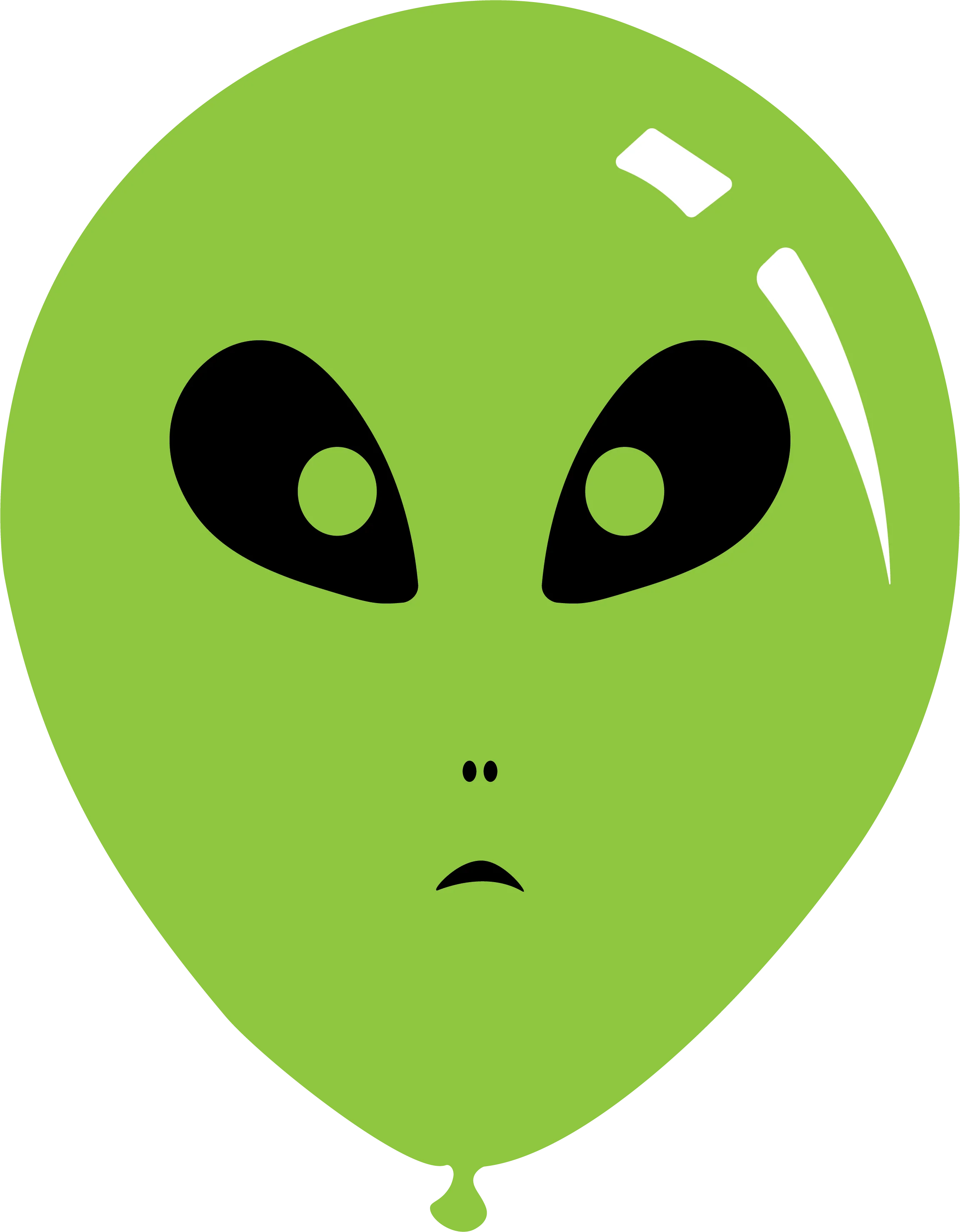 5" Alien Printed Single Sided Latex Balloon (50 Per Bag) Decomex Lime Green