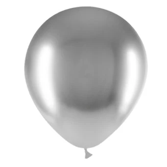 5'' Balloonia Latex Balloons Professional Line Brilliant Silver (100 Per Bag)