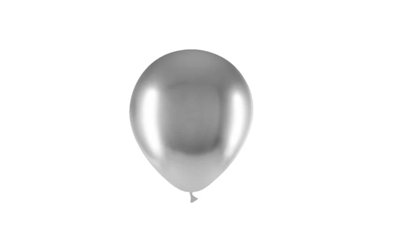 5'' Balloonia Latex Balloons Professional Line Brilliant Silver (100 Per Bag) - Image 4