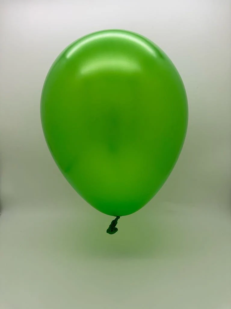 5'' Balloonia Latex Balloons Professional Line Metallic Green (100 Per Bag) - Image 2