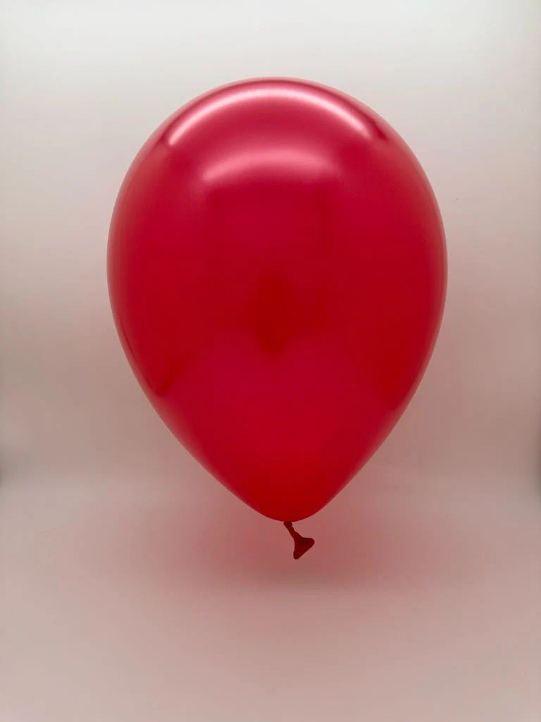 5'' Balloonia Latex Balloons Professional Line Metallic Red (100 Per Bag) - Image 3