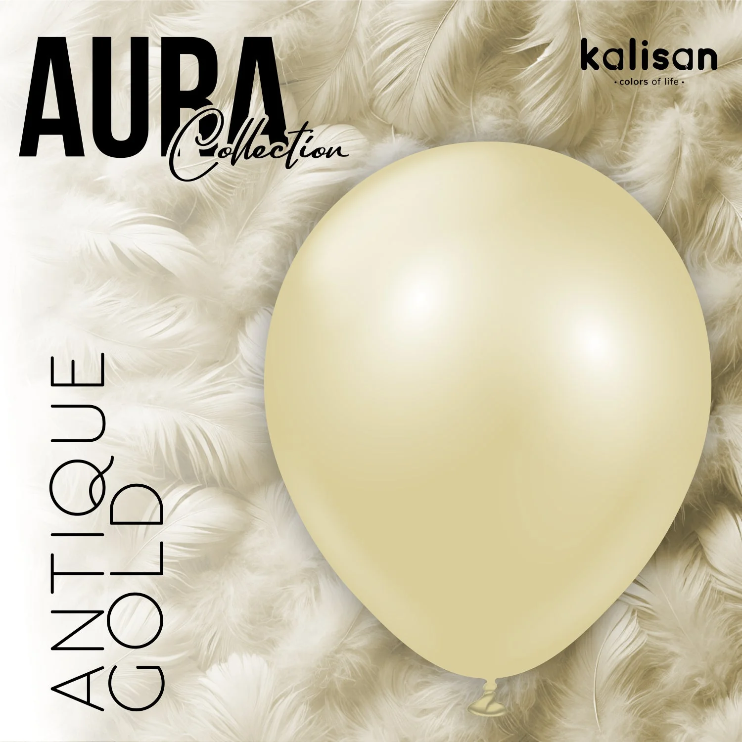 5"  Kalisan Brand Latex Balloons Aura Antique Gold (50 Per Bag) - Image 4