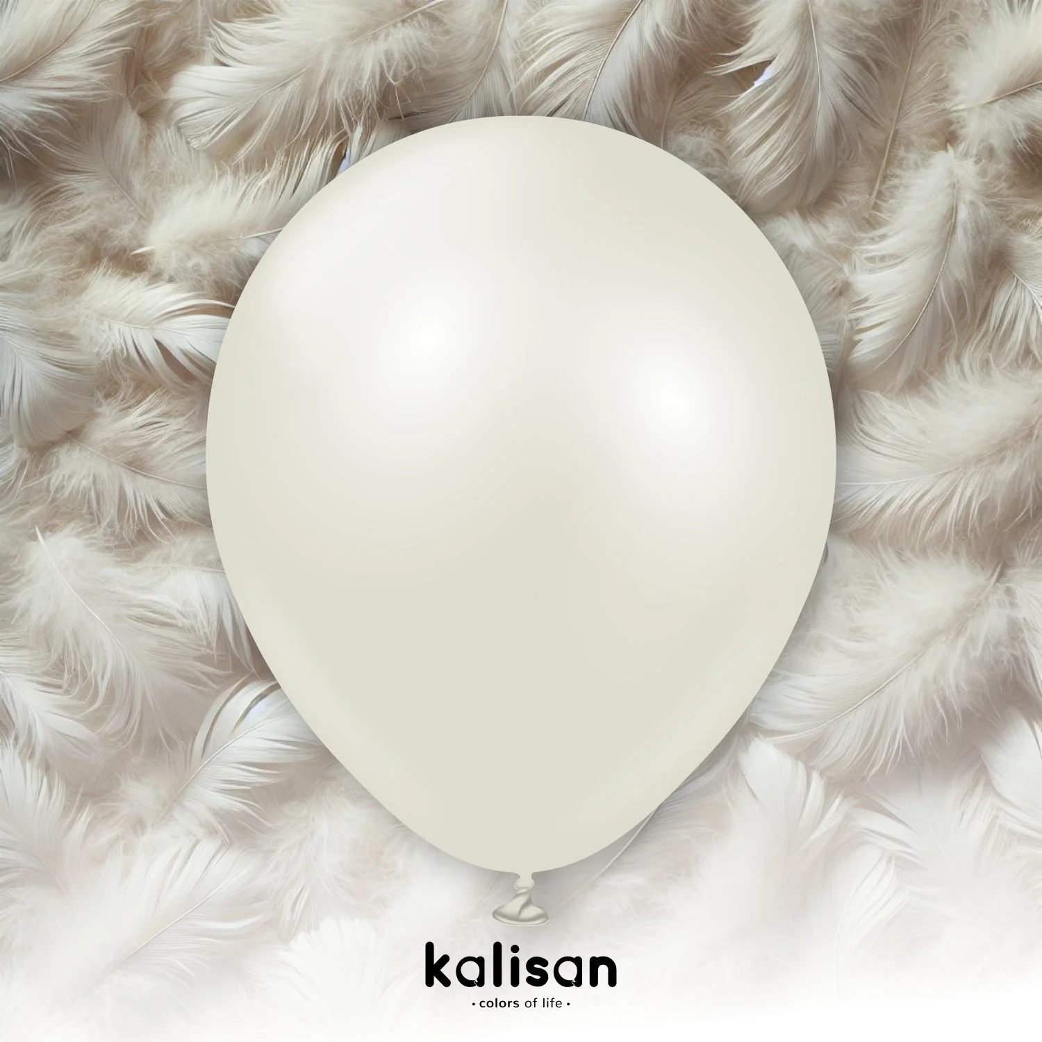 5" Kalisan Brand Latex Balloons Aura Ivory White (50 Per Bag) - Image 3