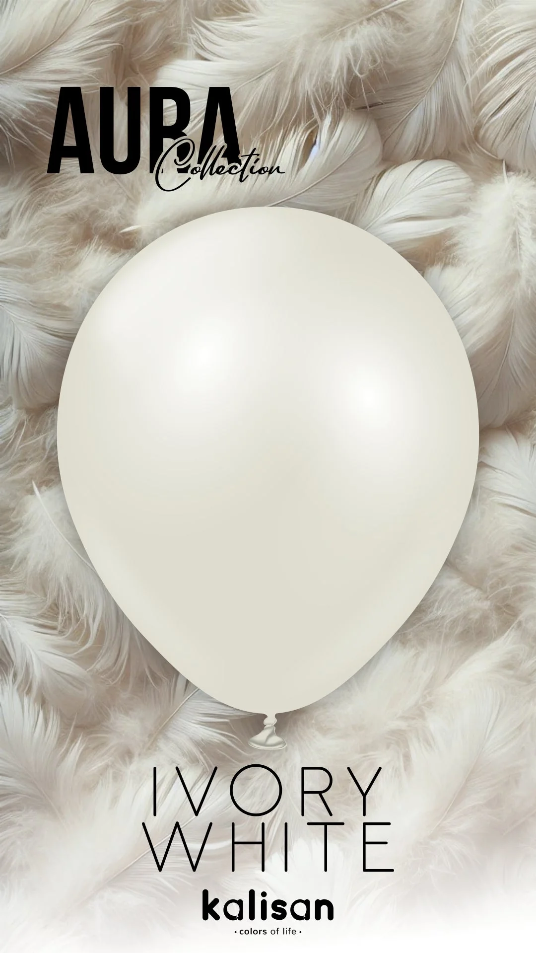5" Kalisan Brand Latex Balloons Aura Ivory White (50 Per Bag) - Image 5