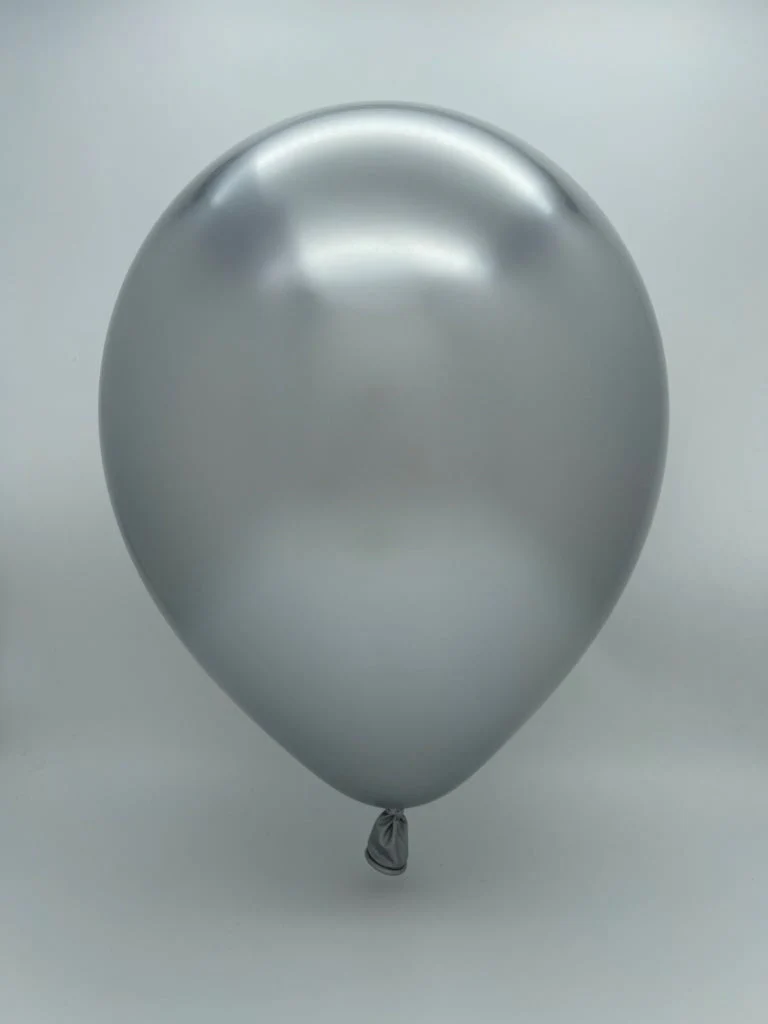 5" Kalisan Latex Balloons Mirror Silver - XL SuperSize Bag Count (500 Per Bag) - Image 2