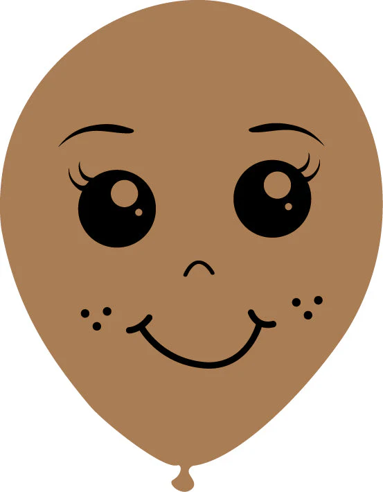 5" Latex Balloons Single Sided (25 Per Bag) Face Print 02 Decomex Desert Sand