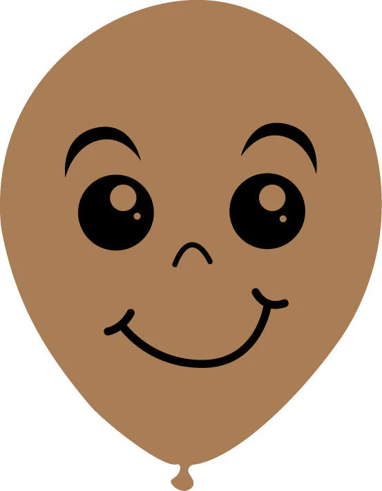 5" Latex Balloons Single Sided (25 Per Bag) Face Print 03 Decomex Desert Sand