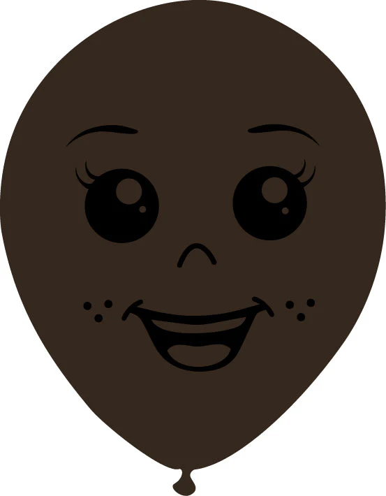 5" Latex Balloons Single Sided (25 Per Bag) Face Print 04 Decomex Chocolate Brown