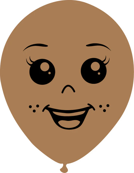 5" Latex Balloons Single Sided (25 Per Bag) Face Print 04 Decomex Desert Sand