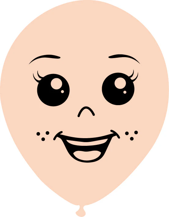 5" Latex Balloons Single Sided (25 Per Bag) Face Print 04 Decomex Pink Blush