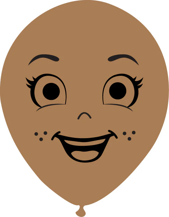 5" Latex Balloons Single Sided (25 Per Bag) Face Print 05 Decomex Desert Sand