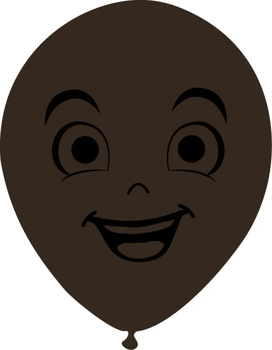 5" Latex Balloons Single Sided (25 Per Bag) Face Print 06 Decomex Chocolate Brown