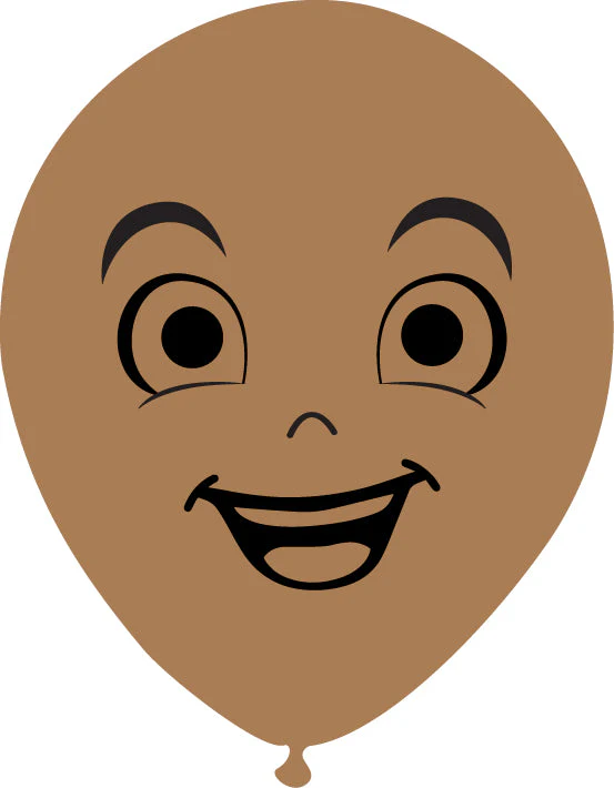 5" Latex Balloons Single Sided (25 Per Bag) Face Print 06 Decomex Desert Sand