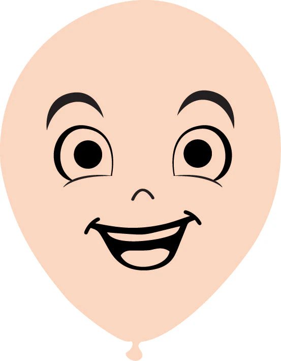 5" Latex Balloons Single Sided (25 Per Bag) Face Print 06 Decomex Pink Blush