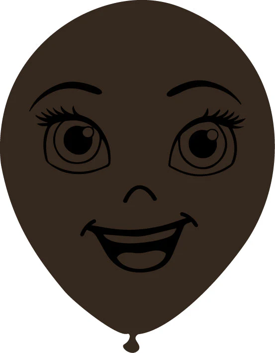 5" Latex Balloons Single Sided (25 Per Bag) Face Print 07 Decomex Chocolate Brown
