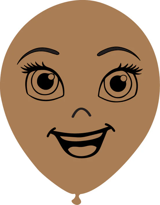 5" Latex Balloons Single Sided (25 Per Bag) Face Print 07 Decomex Desert Sand