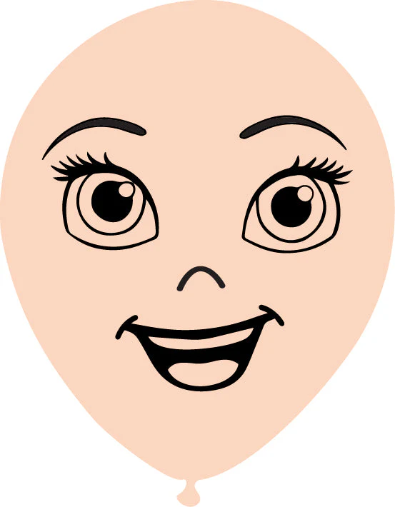 5" Latex Balloons Single Sided (25 Per Bag) Face Print 07 Decomex Pink Blush