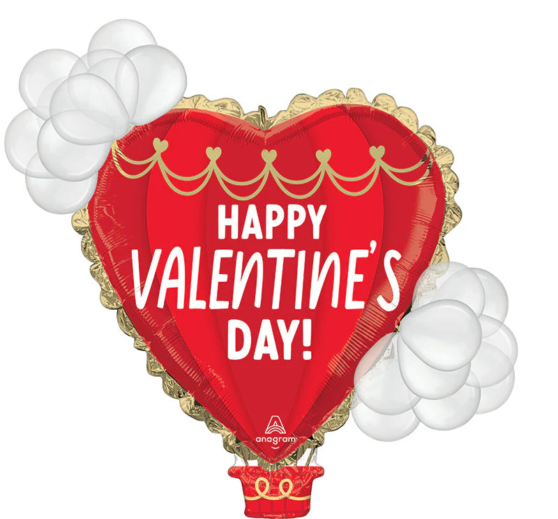50" Airloonz Consumer Inflatable Valentine Hot Air Balloon Foil Balloon - Image 2