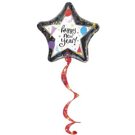 51" Air Walker-New Year With Coil Tail Balloon