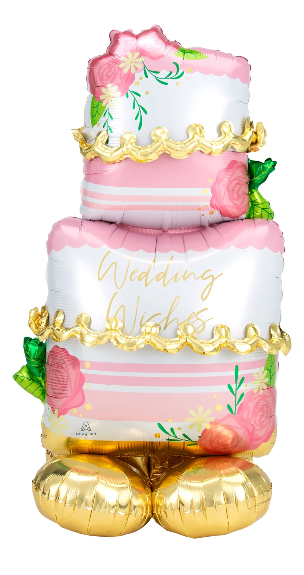 52" Airfill Only Airloonz Consumer Inflatable Wedding Cake Foil Balloon