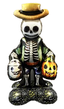58" Standing Airfill Only Halloween Candy Bucket Skeleton Foil Balloon