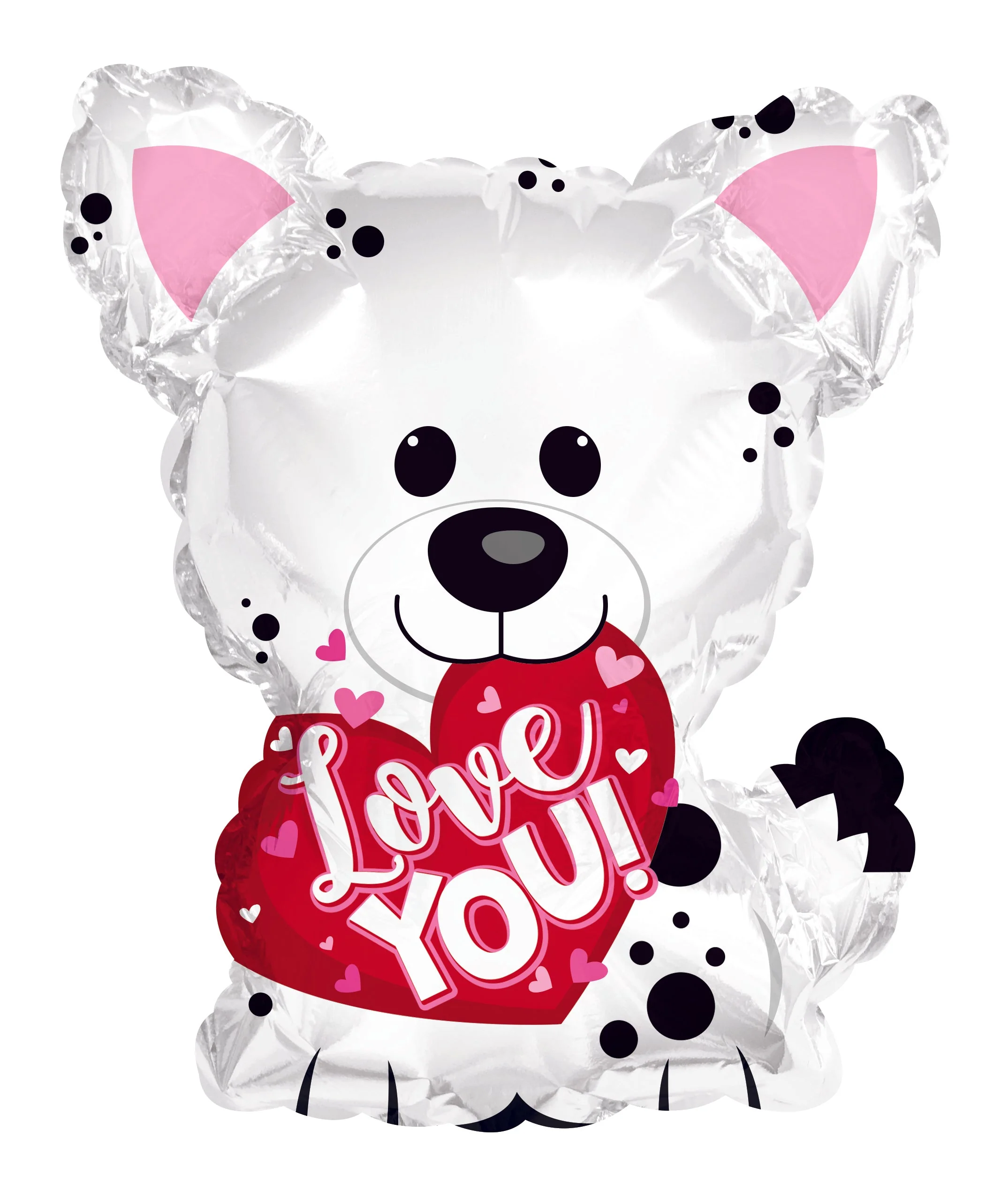 6.5" Airfill Only (Sticks Sold Separately) White Puppy Dog Foil Balloon