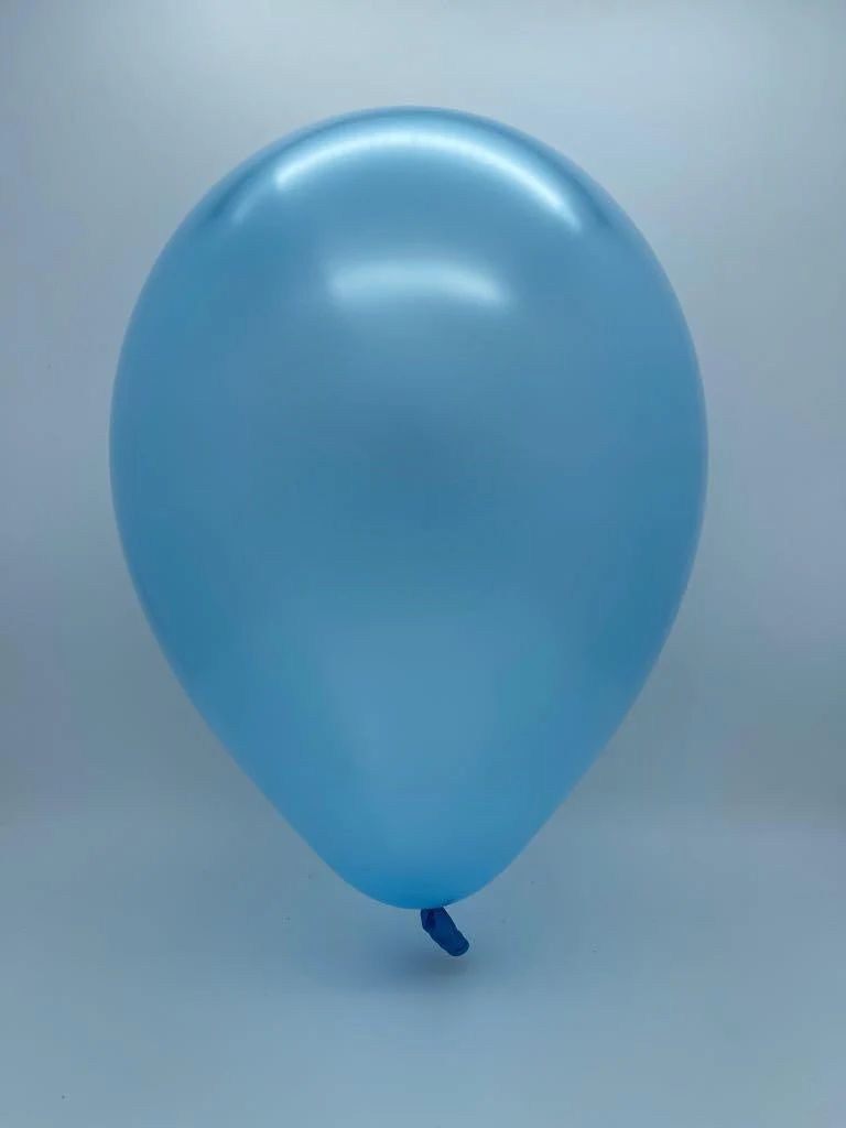 6" Metallic Azure Decomex Linking Latex Balloons (100 Per Bag) - Image 2