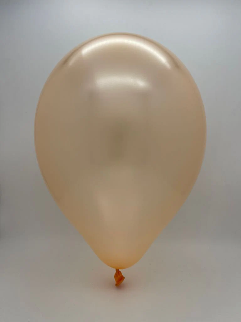 6" Metallic Peach Decomex Linking Latex Balloons (100 Per Bag) - Image 2