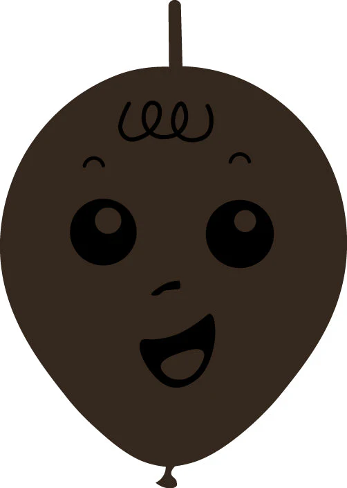 6" Linking Latex Balloons Single Sided (25 Per Bag) Baby Face Print 02 Decomex Chocolate Brown