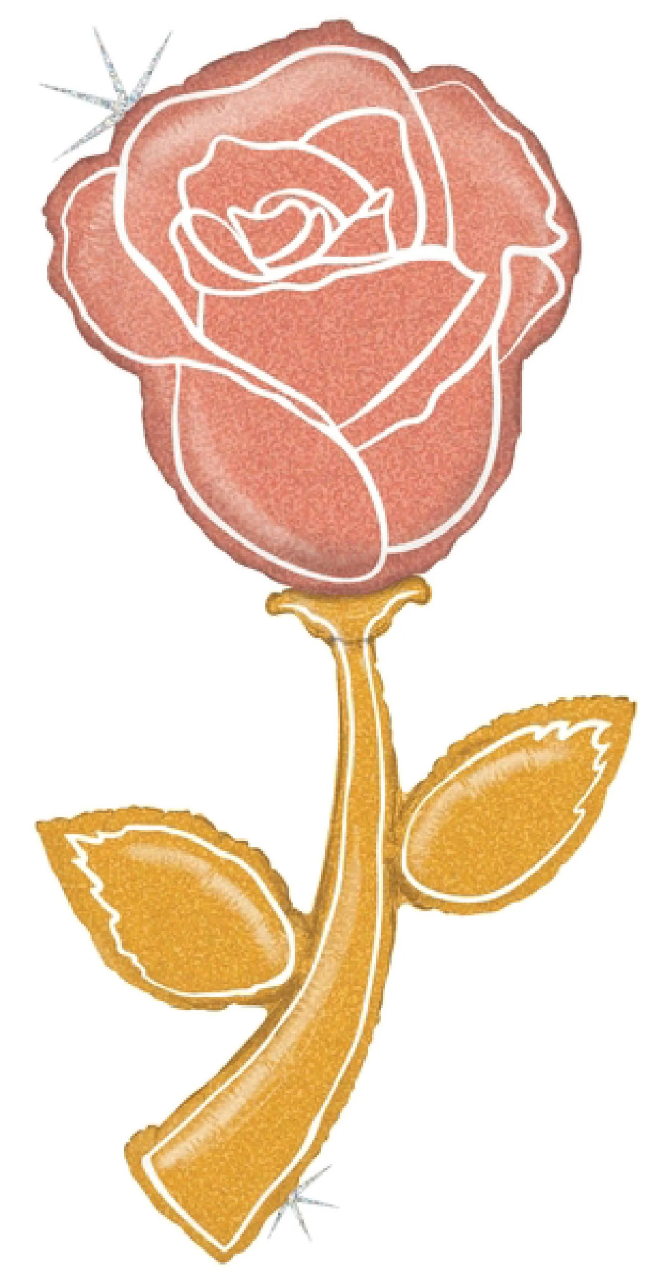 60" Foil Balloon Holographic Fresh Picks Rose Gold Rose