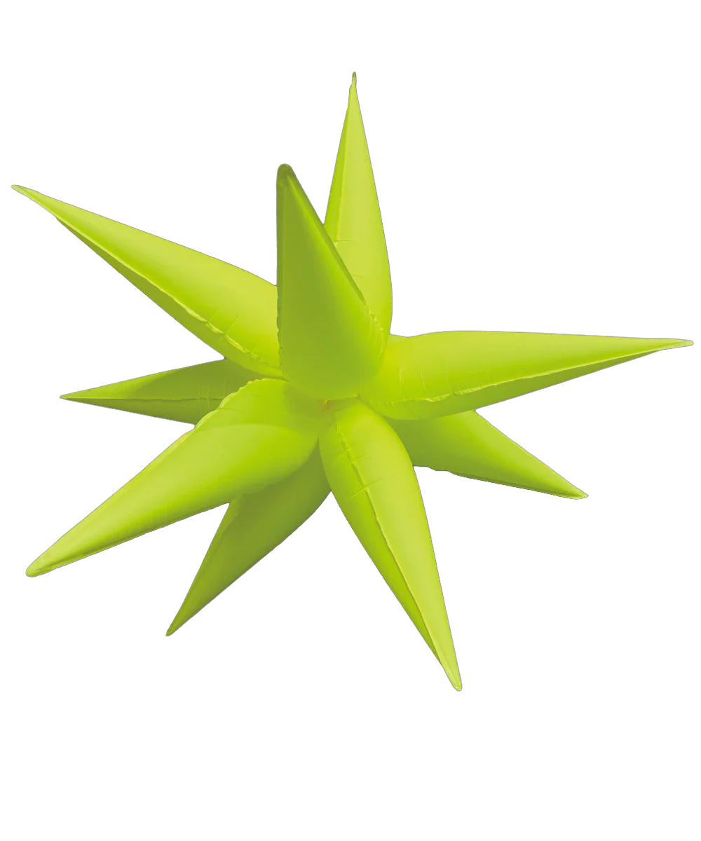 60" Airfill Only Neon Yellow Deco Starburst (12 Piece Kit) Balloon